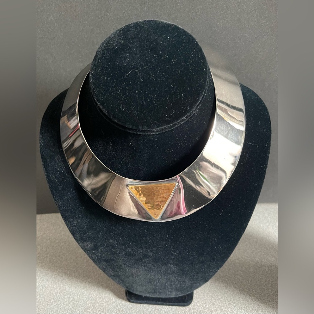 Vintage Unique Silver Plated Collar Choker Necklace